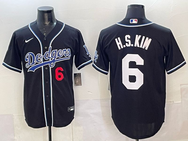Men 2025 Los Angeles Dodgers #6 H.S.Kim black Nike MLB Jersey style 064->los angeles dodgers->MLB Jersey